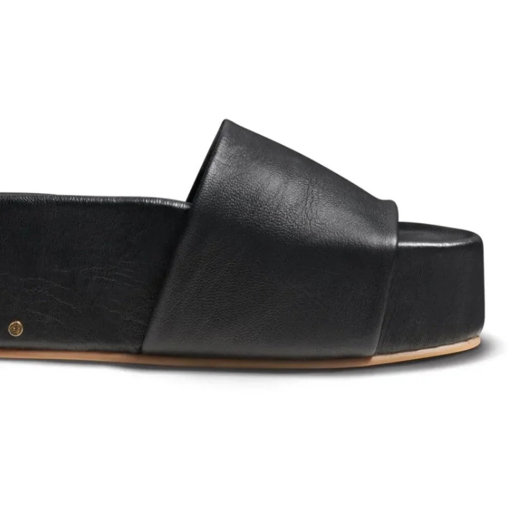 BEEK ALBATROSS REAL LEATHER PLATFORM FLATFORM SLIDES w/ BONUS INSTEP PADS